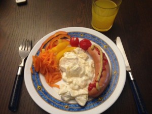 Kartoffelsallad mit Bockwurst